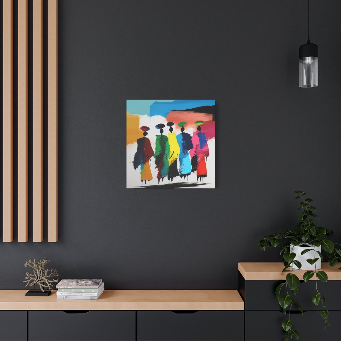 Tableau: Célébration en Mouvement – Art abstrait afro-coloré contemporain