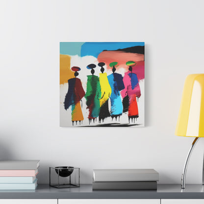 Tableau: Célébration en Mouvement – Art abstrait afro-coloré contemporain