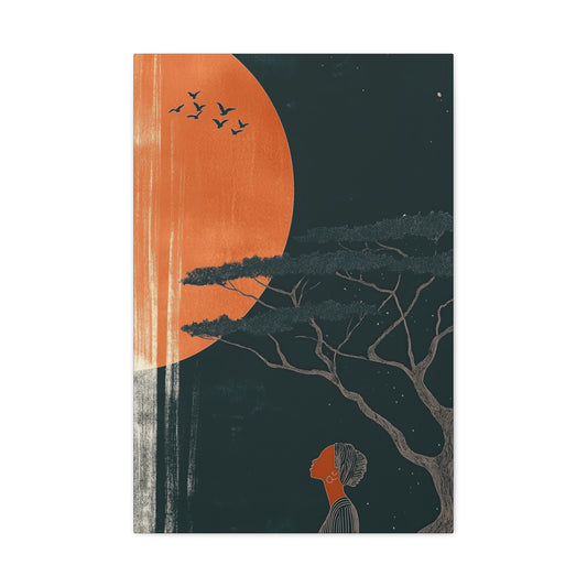 Terre d’ombre, lune de feu – tableau sur toile