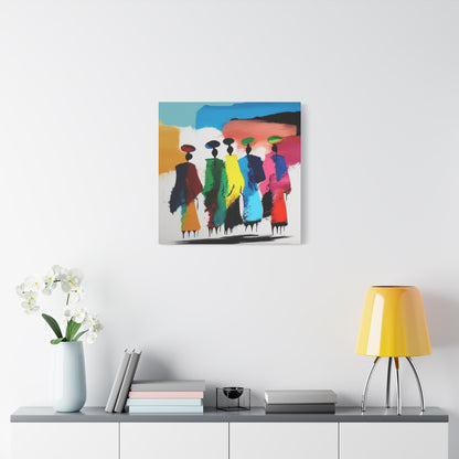Tableau: Célébration en Mouvement – Art abstrait afro-coloré contemporain