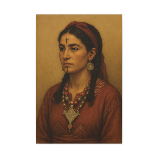 Scène de vie amazighe – femme berbère en mouvement